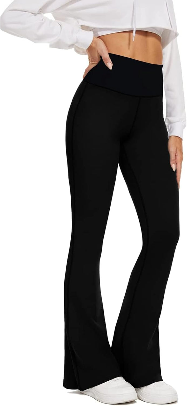 JIEHUA Pantalones Acampanados Mujer,Pantalones de Yoga con Control de Abdomen,Acampanados,Cintura Alta, Opacos,para Correr,Yoga,Pilates