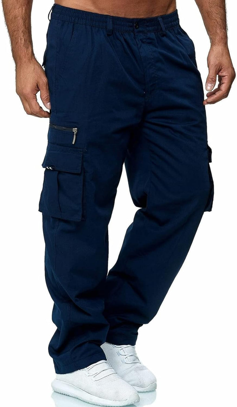 GTHTTT Pantalones Cargo Rectos para Hombre, 6 Bolsillos, Secado Rápido, Tiro Medio, Algodón/Spandex, Ideal para Jogging, Montañismo, Escalada, Senderismo