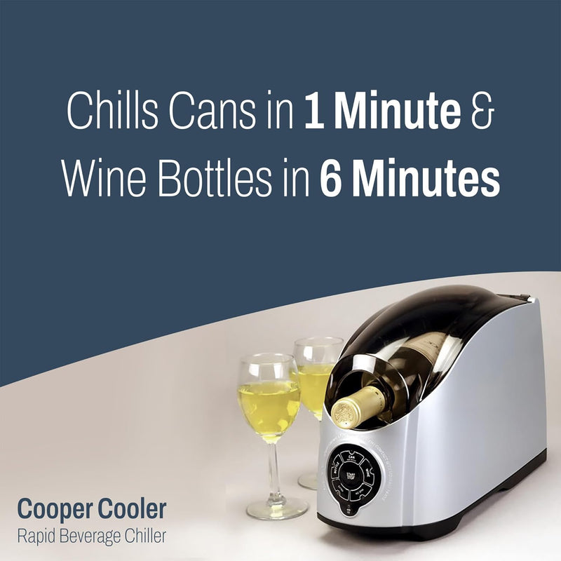 Cooper Cooler Enfriador rápido de bebidas y vino, plateado