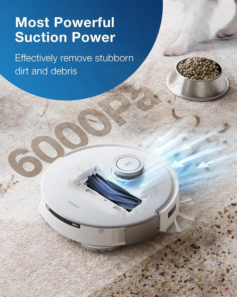 ECOVACS DEEBOT T20 Omni Robot Aspirador y fregona, Lavado de fregona con Agua Caliente, Secado automático con Aire Caliente, elevación automática de 9 mm, moopas de Doble Hilado, autovaciado, succión